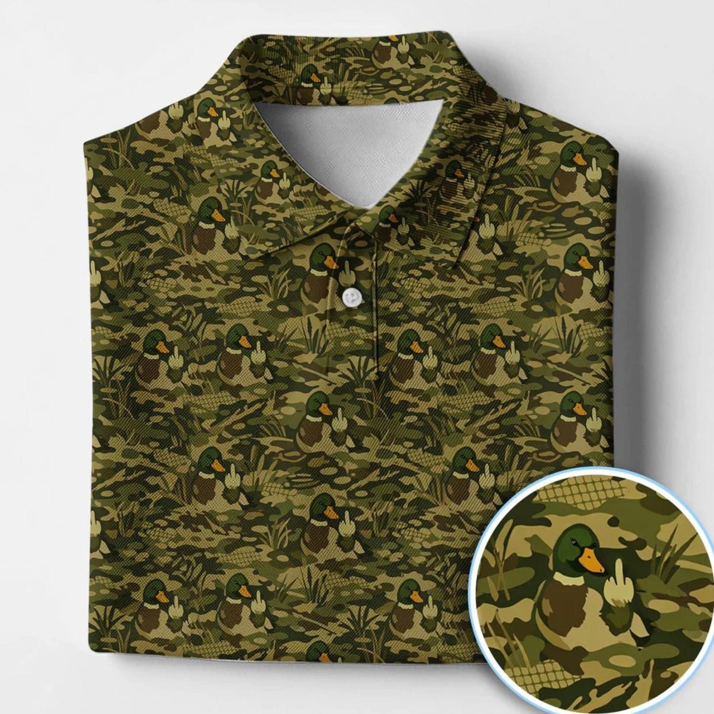 Mallard Duck Camo Pattern Golf Polo Shirt For Men