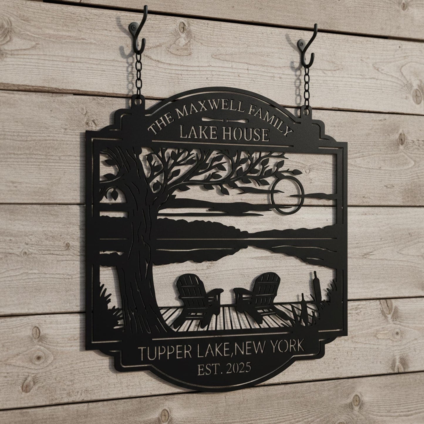Personalized Lake House Metal Sign: Custom Outdoor Decor, Lake House Welcome Sign