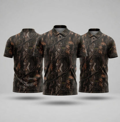 Real Tree Camouflage Polo Shirt for Men Women, Hunting Outdoor Shirt