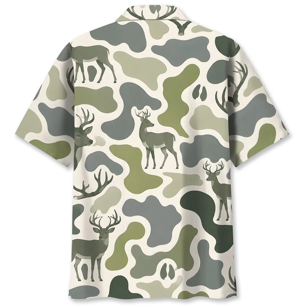 Deer Camouflage Hunting Funny Pattern Hawaiian Shirt DVC011