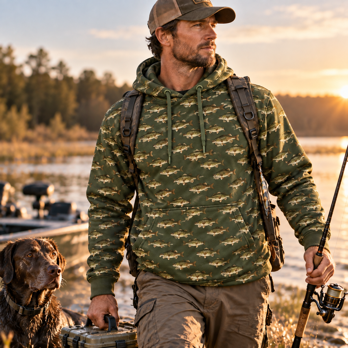 Fishing Bass Hunting Hoodie