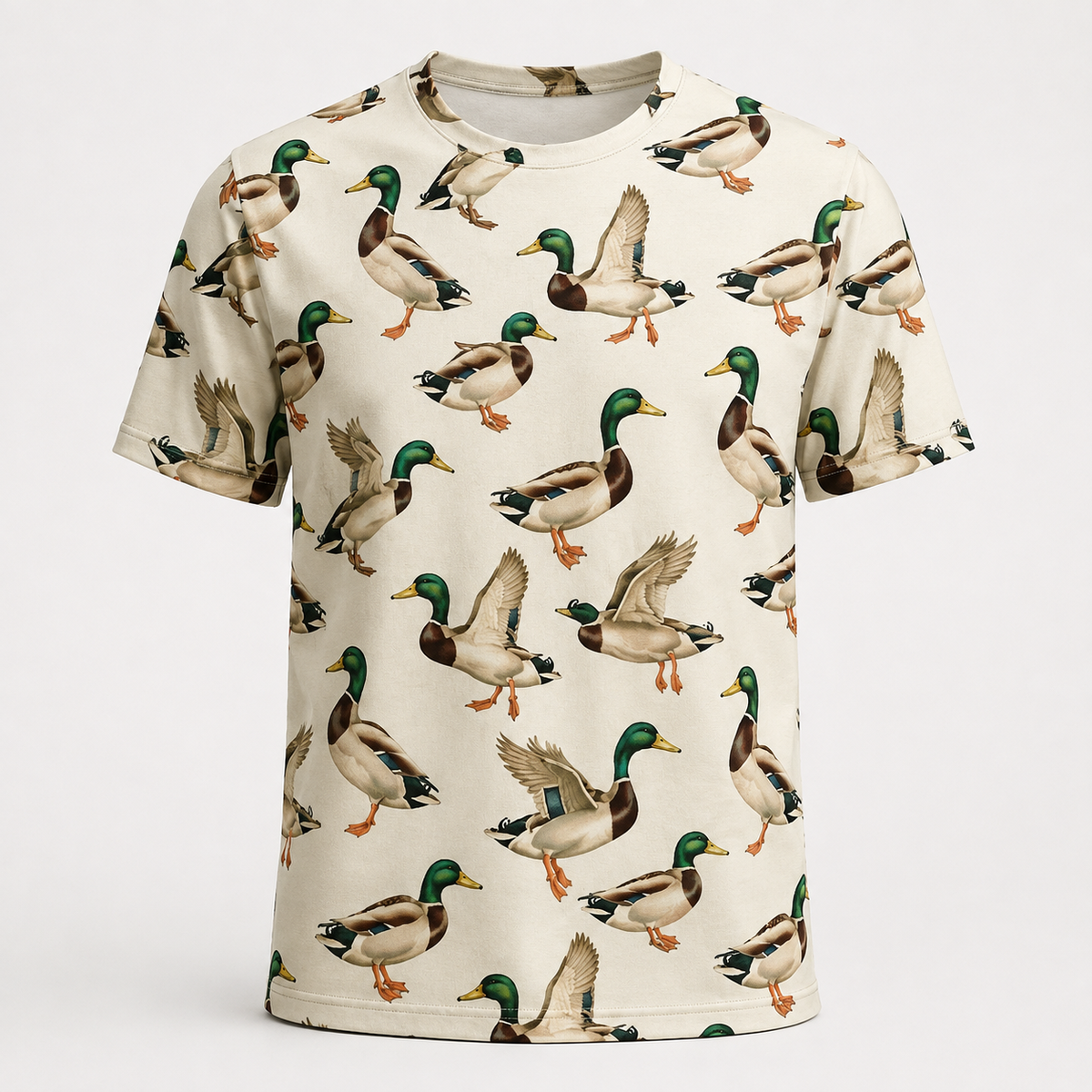 Mallard Duck Cream Waterfowl Polo Shirt VCP1047