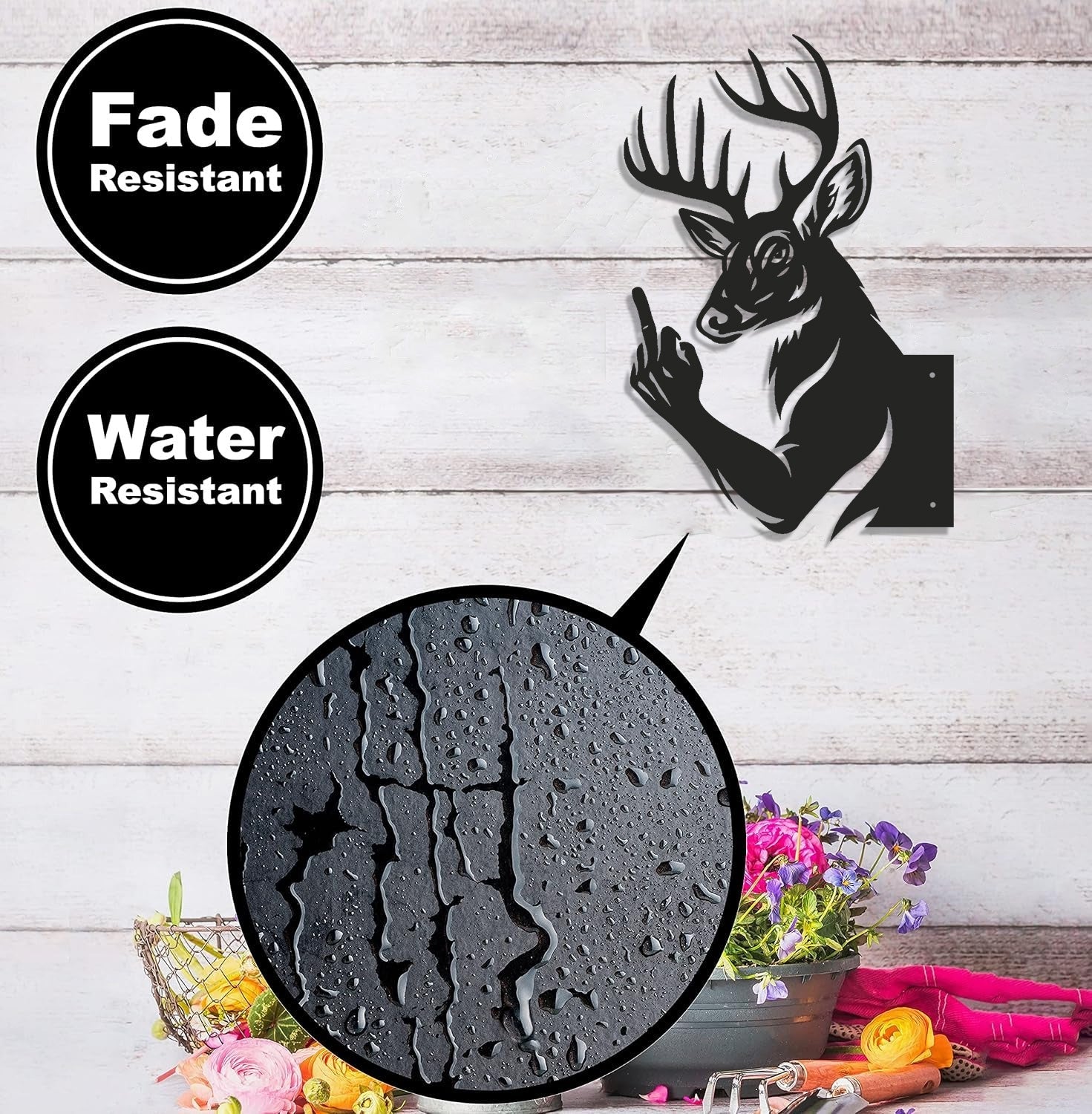 Funny Deer Hunting Metal Sign WITH LED/WITHOUT LED - Humorous Buck Yard Decor