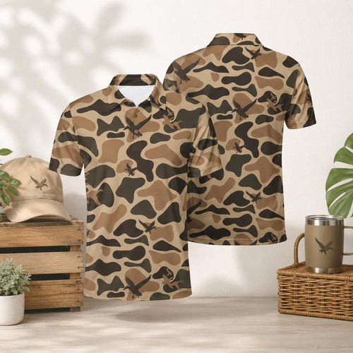 Mallard Duck Camouflage Shirt, Outdoor Country Club Polo Shirt ,Hunter Gift for Men