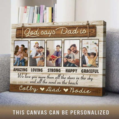 Best Father’s Day Personalized Photo And Names Canvas Print