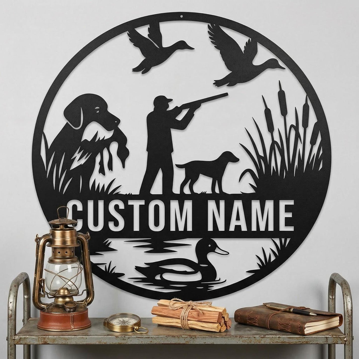 Custom Duck Hunting Metal Sign-Personalized Waterfowl Hunter Wall Art