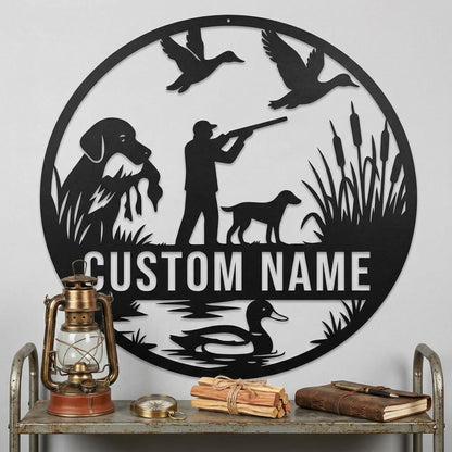 Custom Duck Hunting Metal Sign-Personalized Waterfowl Hunter Wall Art