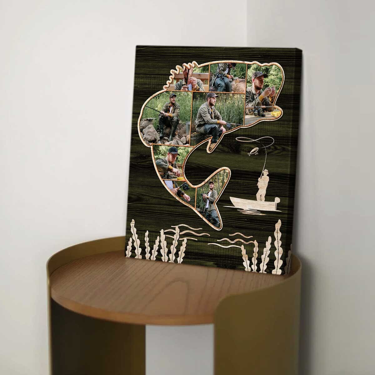 Personalized Fishing Photo Collage Canvas: Fishing Gifts For Men
