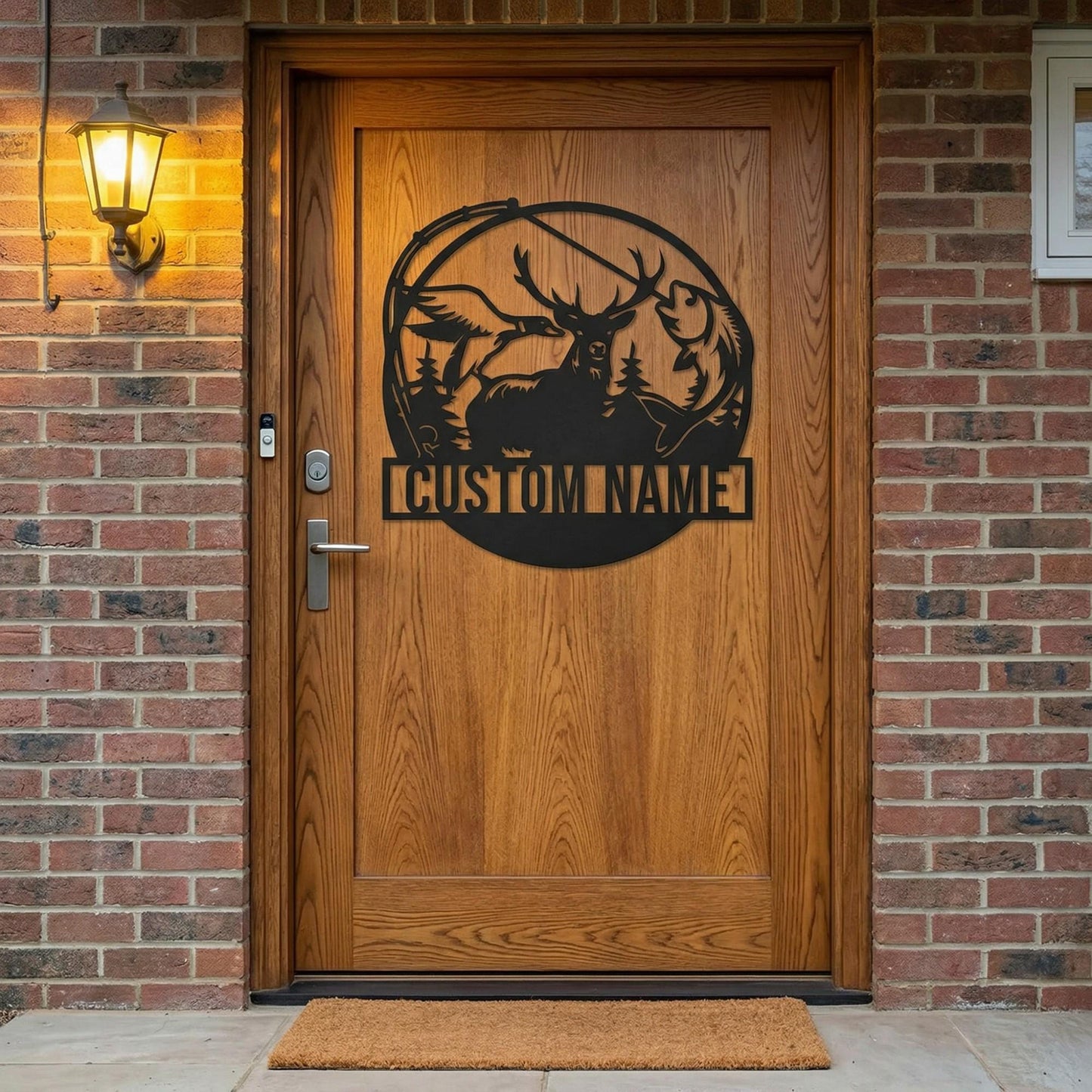 Personalized Deer Metal Sign Wall Art, Custom Fishing and Hunting Decor for Cabin
