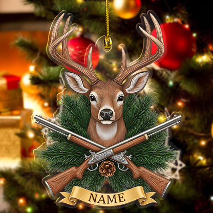 Custom Name Deer Christmas Tree Ornament