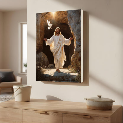 Jesus Resurrection Canvas – Peaceful Christian Wall Art