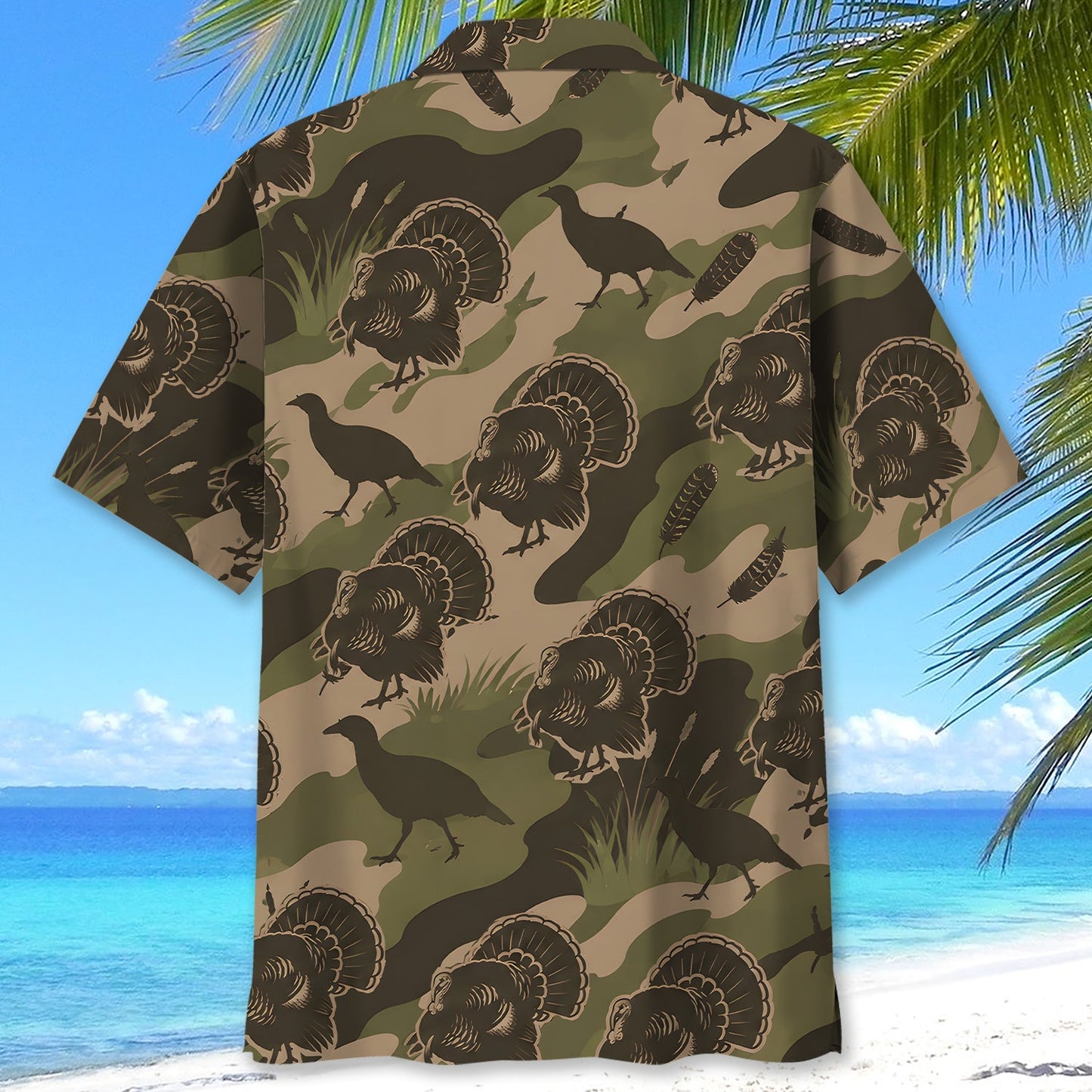 Vintage Camouflage Wild Turkey Hunting Hawaiian Shirt