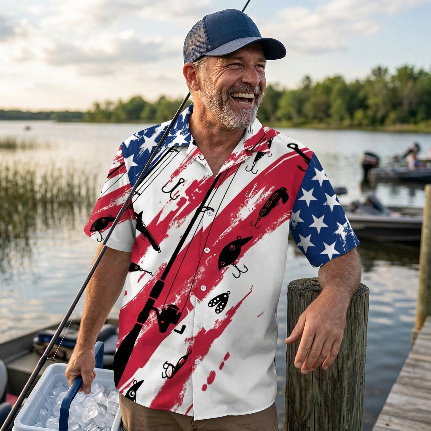 Patriot Fisher Hawaiian Shirt