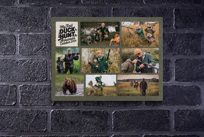 Hunting Trip Photo Collage Canvas, First Hunt Memories Gift