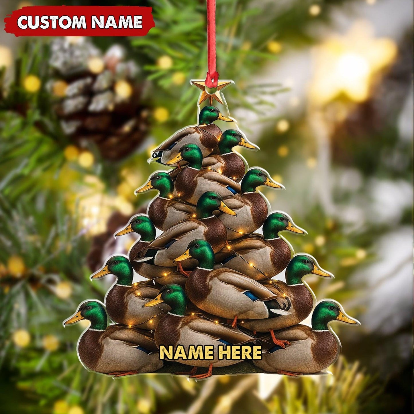 Personalized Mallard Duck 2D Flat Acrylic Ornament