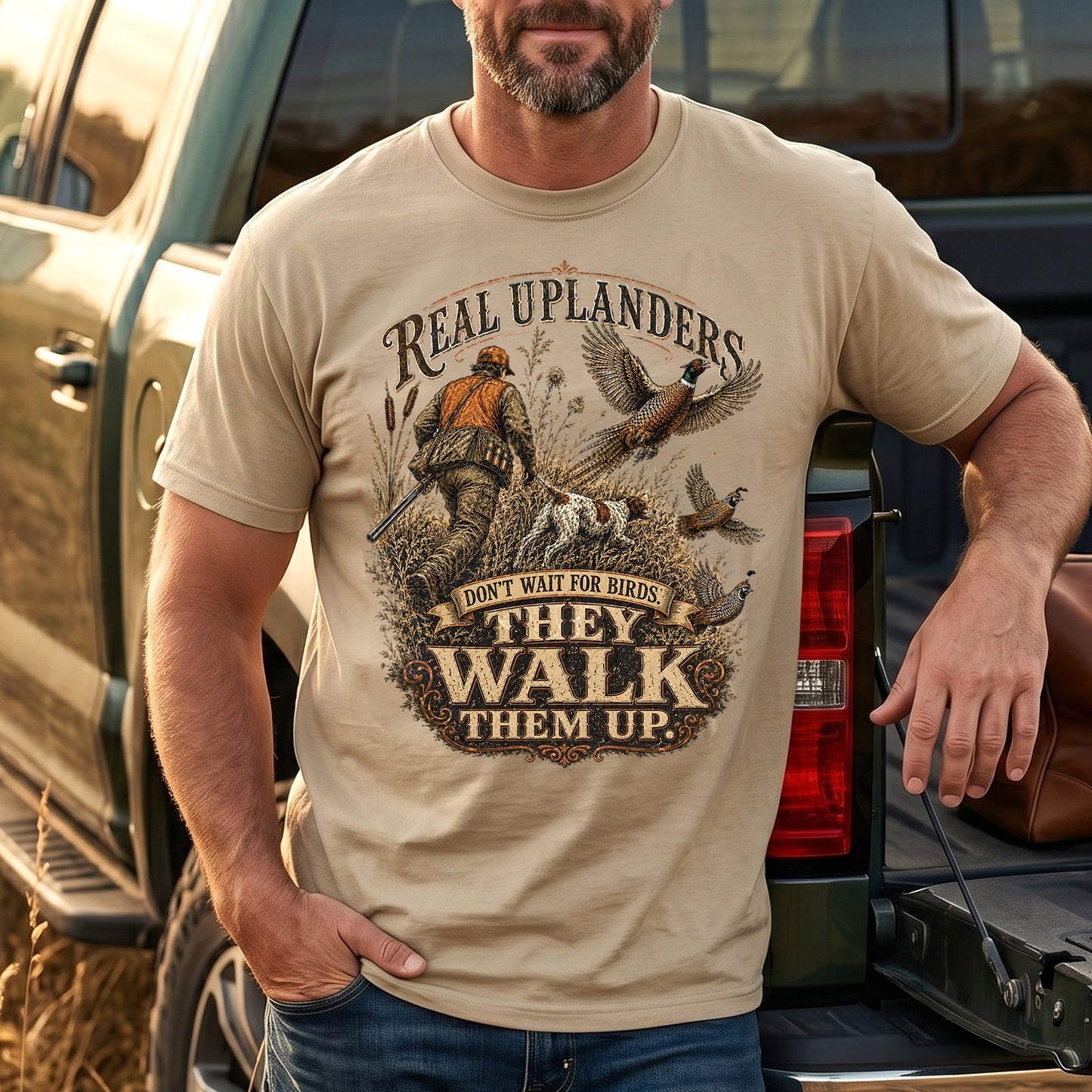 Upland Pheasant Hunting - Outdoor Cotton T-Shirt PHCT1024