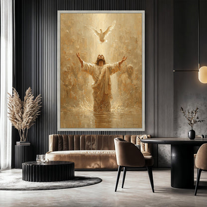 Jesus Ascension Canvas Wall Art, Spiritual Christian Decor