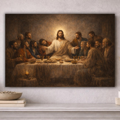 Last Supper Wall Art, Christian Fine Canvas