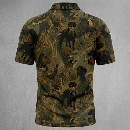 Wild Pheasant Retriever Camouflage Polo Men Shirt