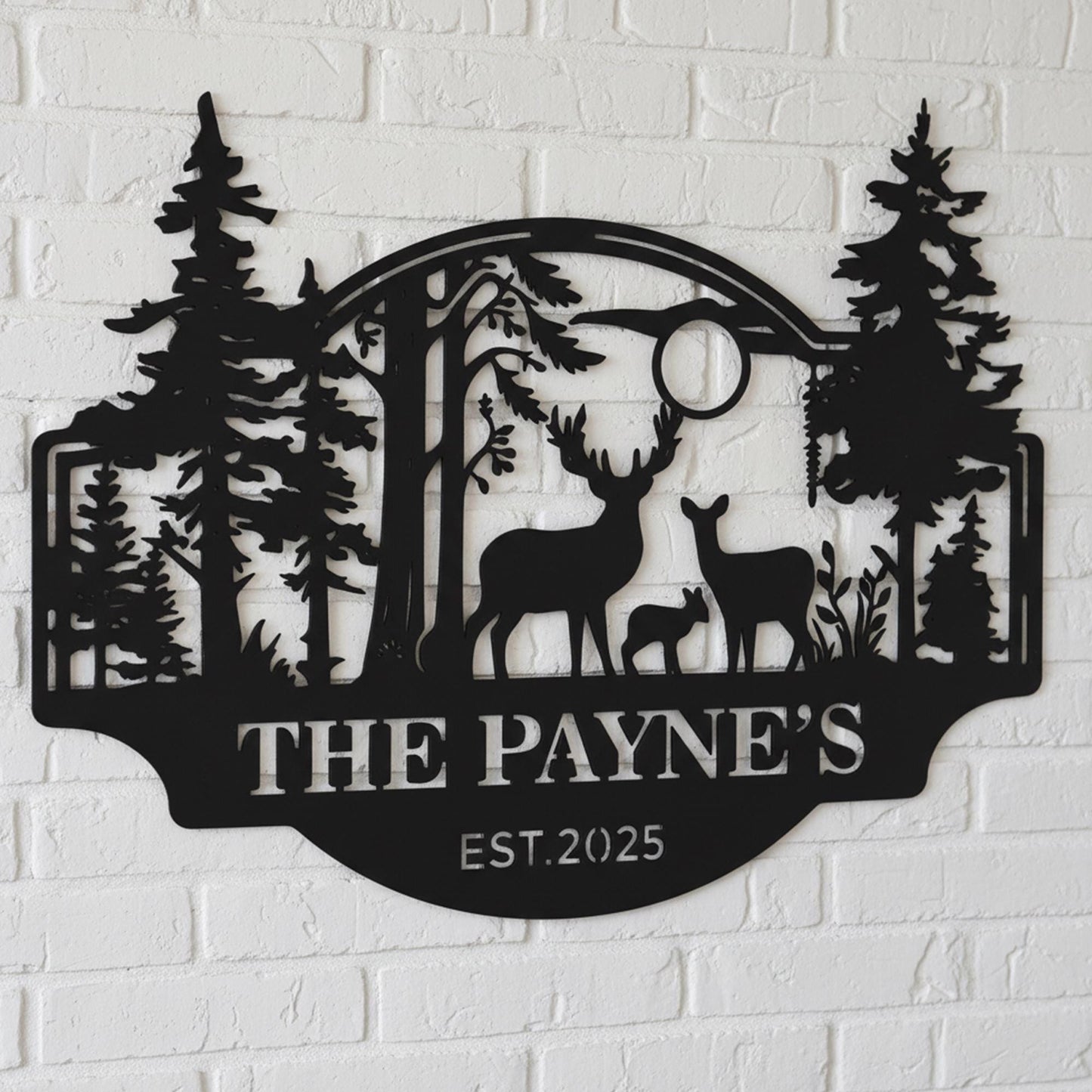 Personalized Deer Cabin Metal Sign, Custom Hunting Sign, Cabin Decor,Father's Day Gift
