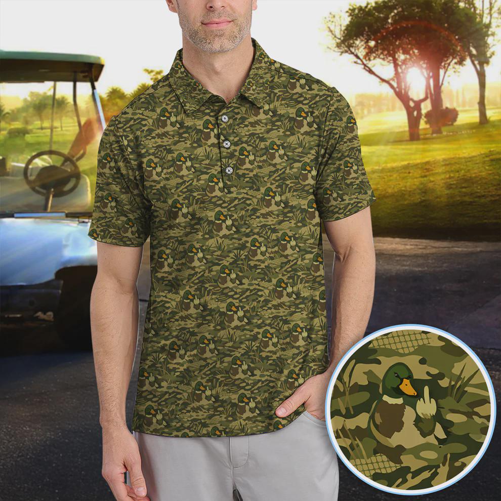 Mallard Duck Camo Pattern Golf Polo Shirt For Men