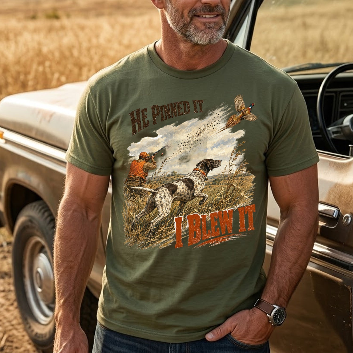 Upland Pheasant Hunting - Outdoor Cotton T-Shirt PHCT1014