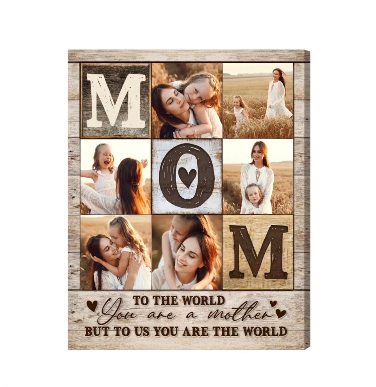 Personalized Mom Photo Collage Canvas Father’s Day Gift From Kids