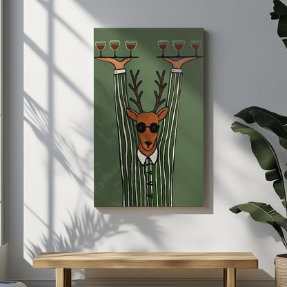 Deer Hunting Retro Bar Decor Wall Art Canvas