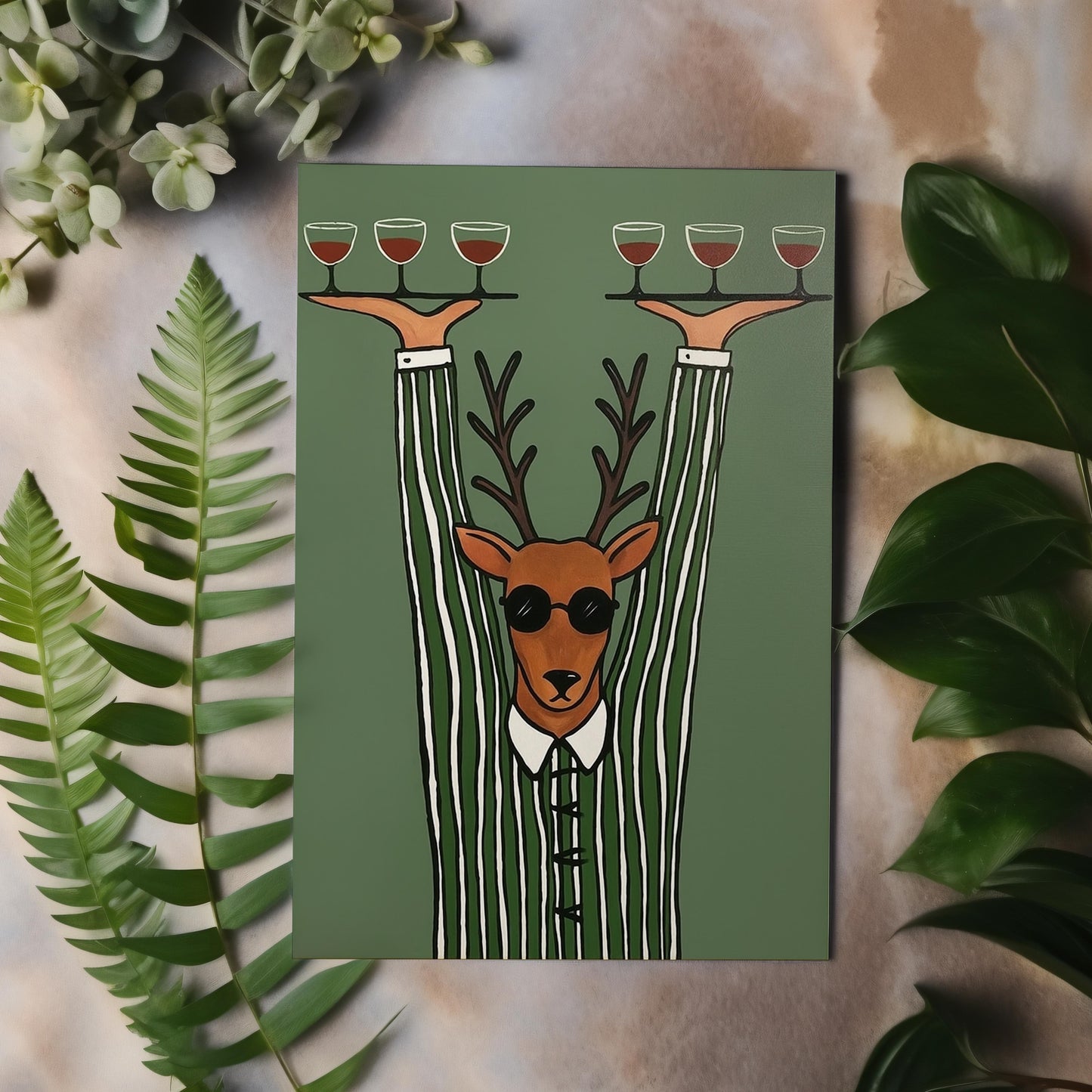 Deer Hunting Retro Bar Decor Wall Art Canvas