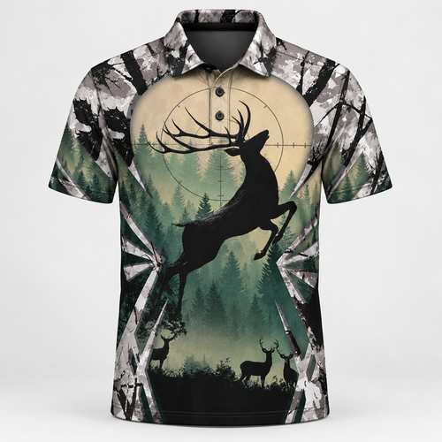Whitetail Deer Hunting Polo Shirt VCP1028