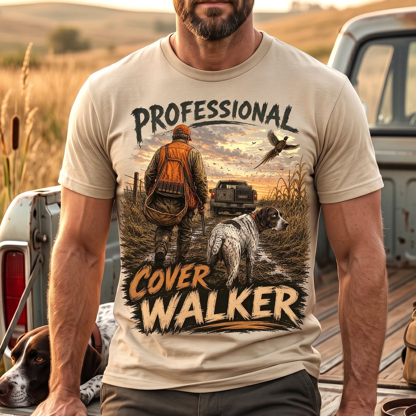 Upland Pheasant Hunting - Outdoor Cotton T-Shirt PHCT1031