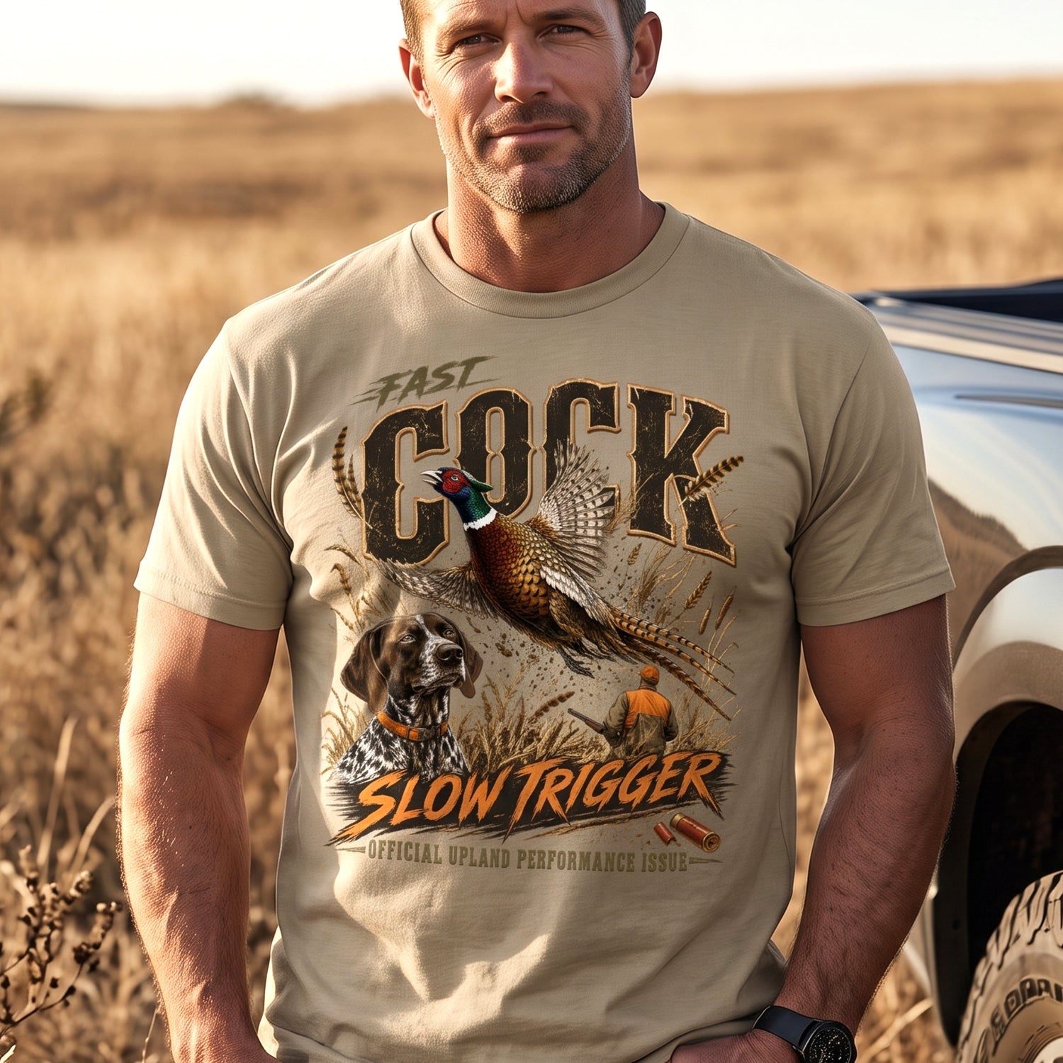 Upland Pheasant Hunting - Outdoor Cotton T-Shirt PHCT1058
