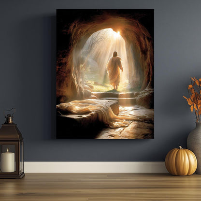 Risen Jesus Canvas Print, Empty Tomb, Christian Easter Artwork