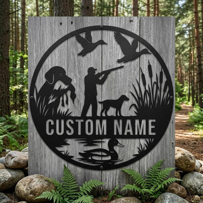 Custom Duck Hunting Metal Sign-Personalized Waterfowl Hunter Wall Art