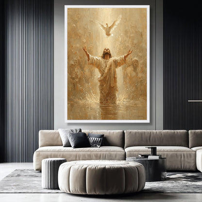 Jesus Ascension Canvas Wall Art, Spiritual Christian Decor