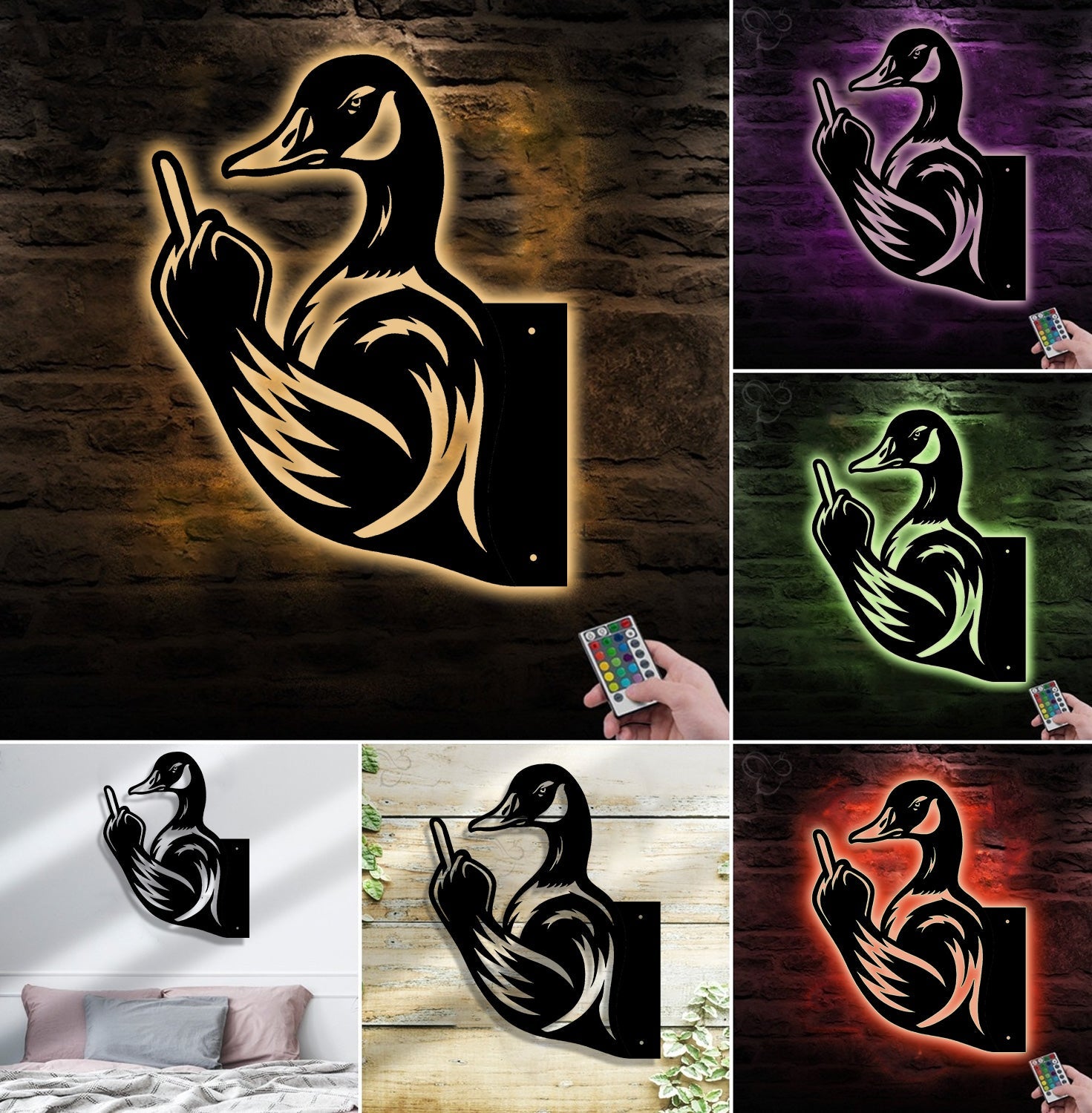Funny Duck Hunting Metal Sign WITH LED/WITHOUT LED - Humorous Yard Art