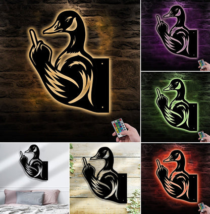 Funny Duck Hunting Metal Sign WITH LED/WITHOUT LED - Humorous Yard Art