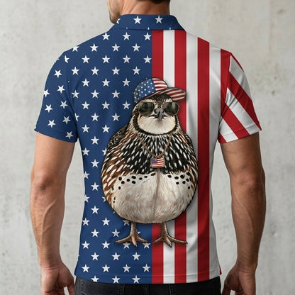 America Quail Hunting Funny Men Polo Shirt