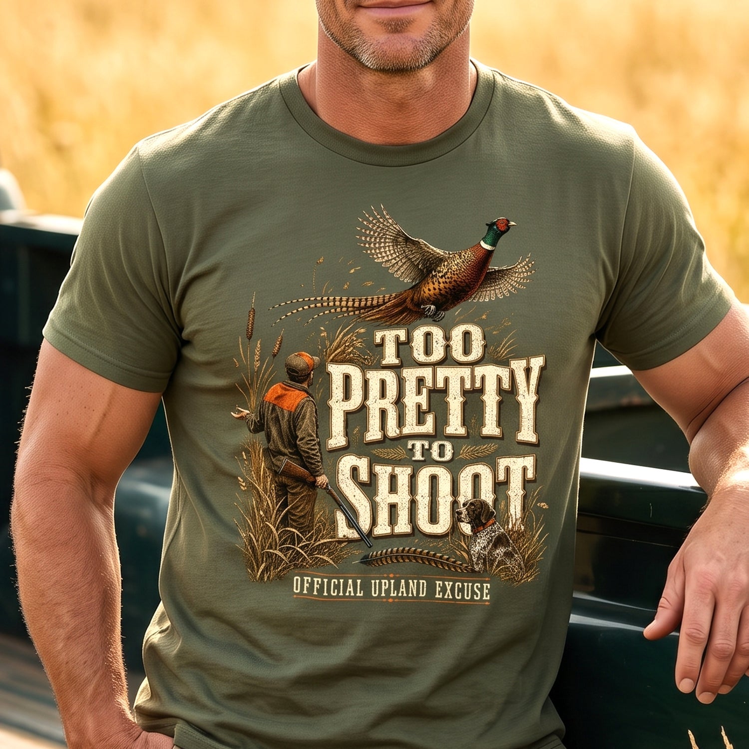 Upland Pheasant Hunting - Outdoor Cotton T-Shirt PHCT1056