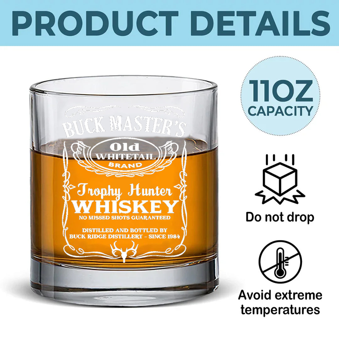 Buck Master’s Whiskey Decanter Set – Engraved Trophy Hunter Glass Barware Gift for Hunters & Drinking Lovers