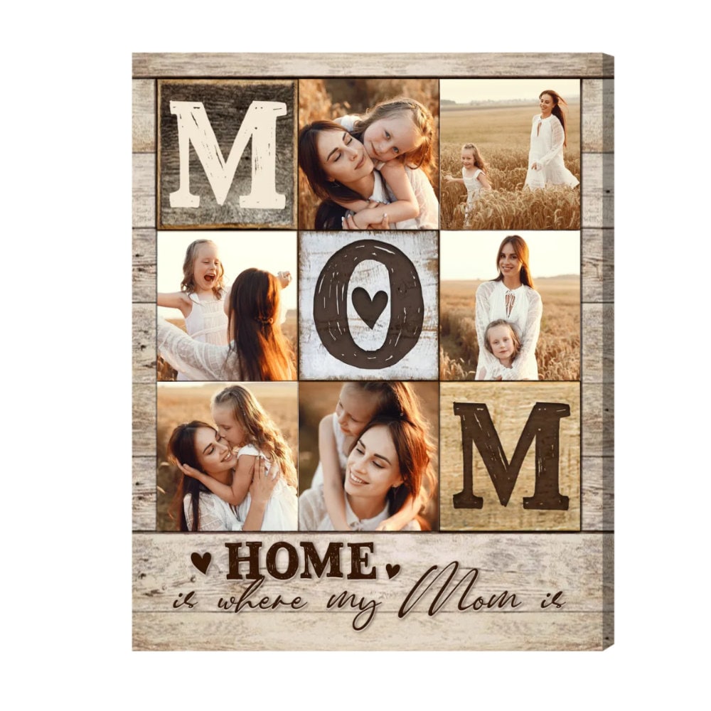Personalized Mom Photo Collage Canvas Father’s Day Gift From Kids