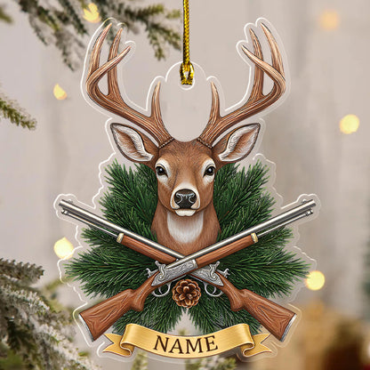 Custom Name Deer Christmas Tree Ornament