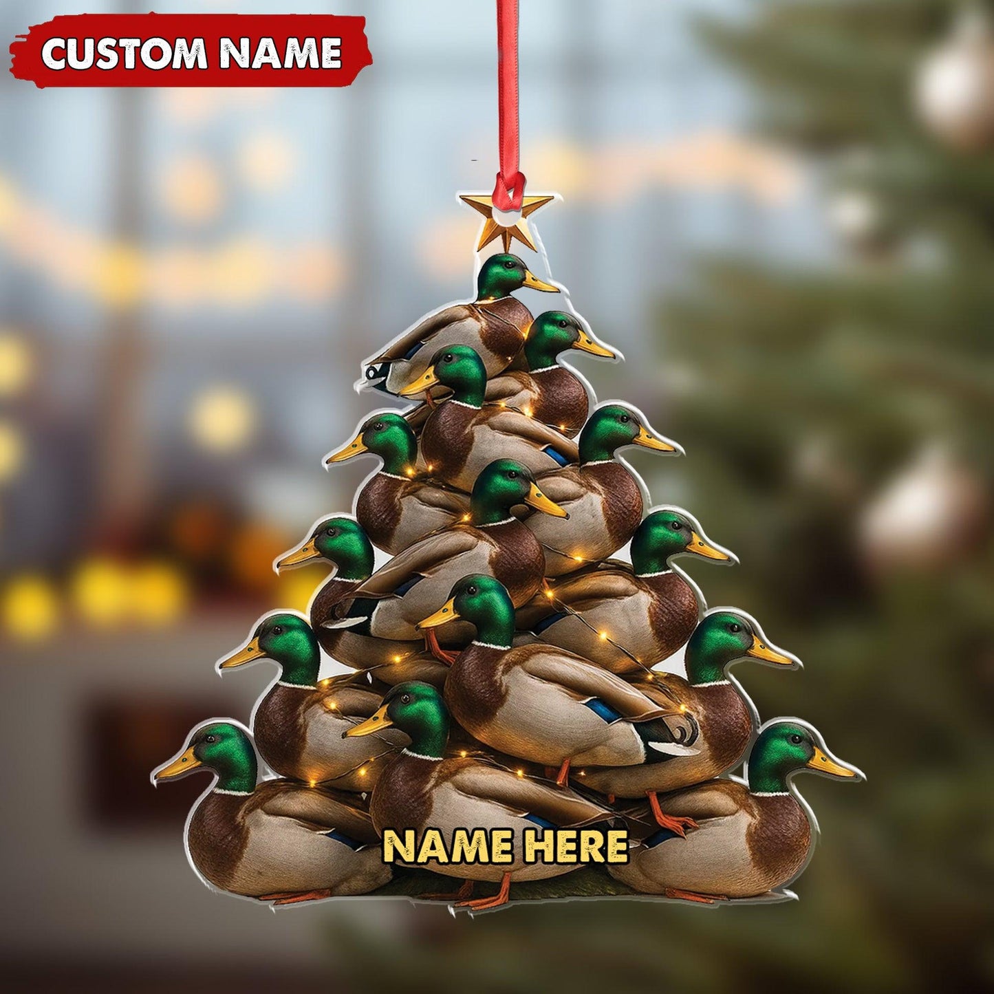 Personalized Mallard Duck 2D Flat Acrylic Ornament