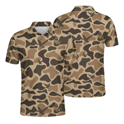 Mallard Duck Camouflage Shirt, Outdoor Country Club Polo Shirt ,Hunter Gift for Men
