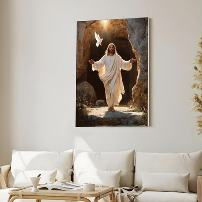 Jesus Resurrection Canvas – Peaceful Christian Wall Art