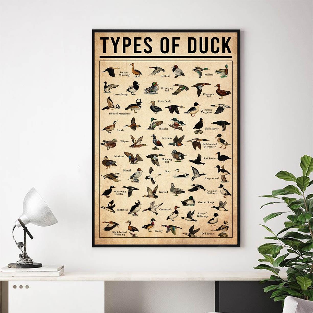 Types Of Duck Wall Art, Duck Lover Gift for Hunters
