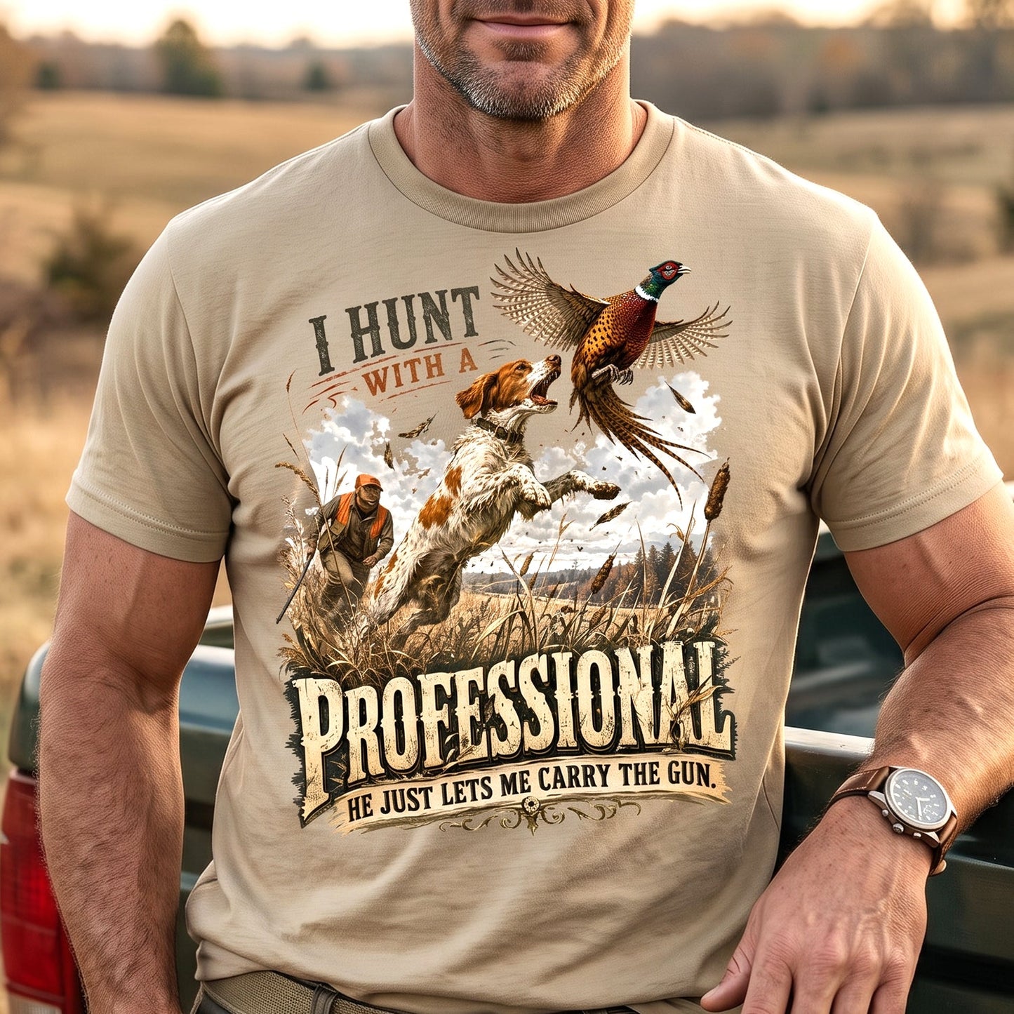 Upland Pheasant Hunting - Outdoor Cotton T-Shirt PHCT1057