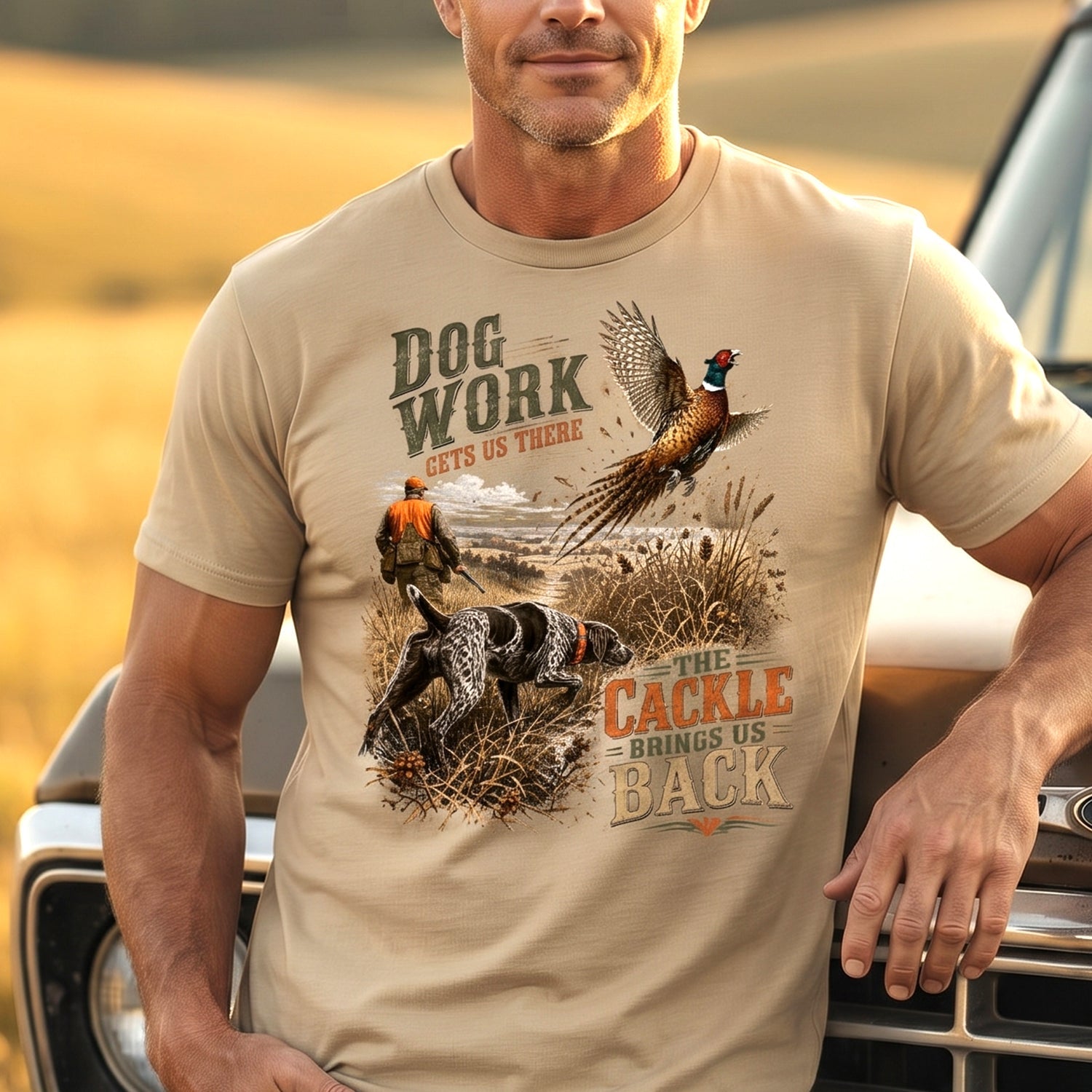 Upland Pheasant Hunting - Outdoor Cotton T-Shirt PHCT1035