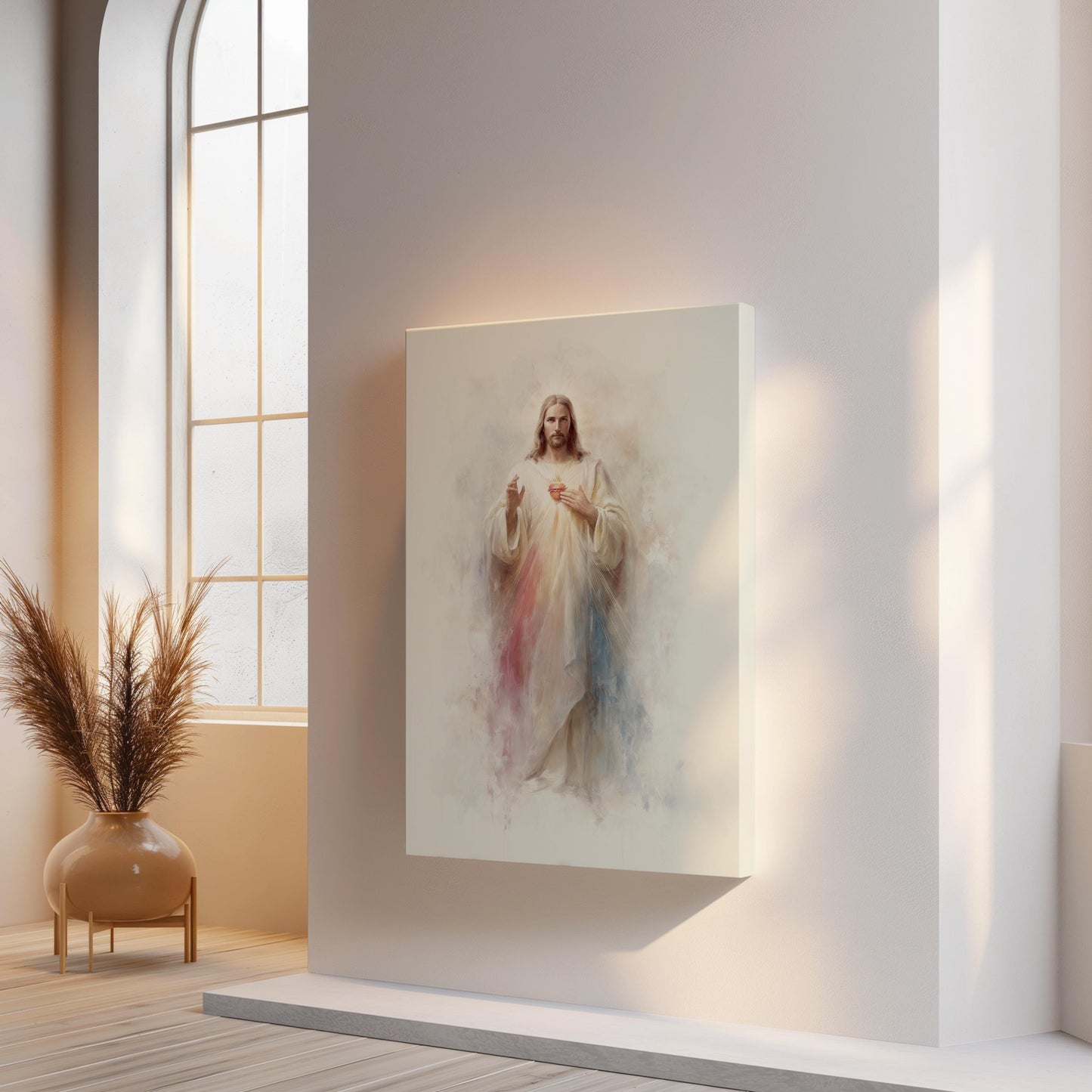 Divine Mercy Sacred Heart of Jesus Modern Christian Canvas Painting Catholic Art