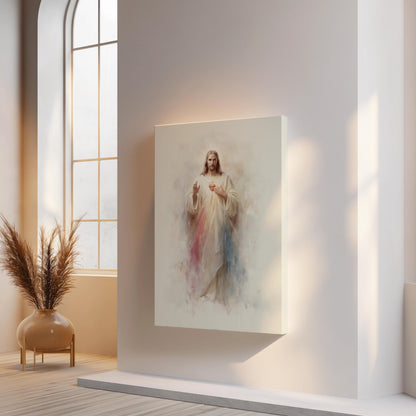 Divine Mercy Sacred Heart of Jesus Modern Christian Canvas Painting Catholic Art